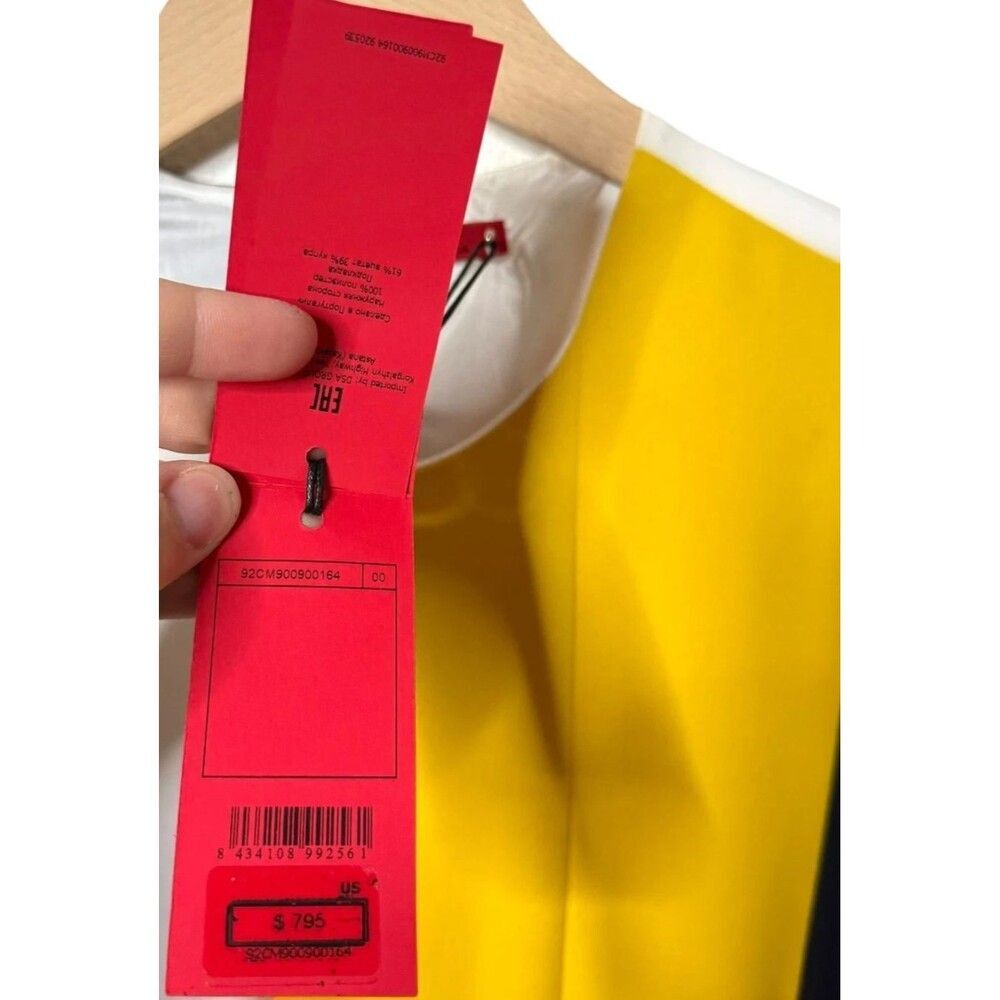NWT. CH Carolina Herrera Colorblock Sleeveless A Line Midi Dress Sz 0 yellow - Picture 8 of 11